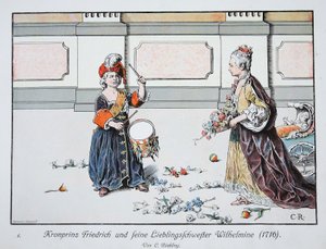 Kroonprins Frederik en zijn favoriete zus, Wilhelmine, 1716 door Carl Röchling